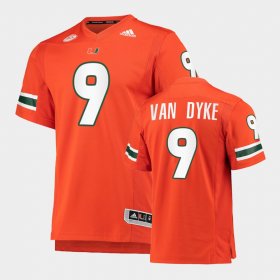 #9 Tyler Van Dyke College Football Miami Premier Men's Orange Jersey 264980-533