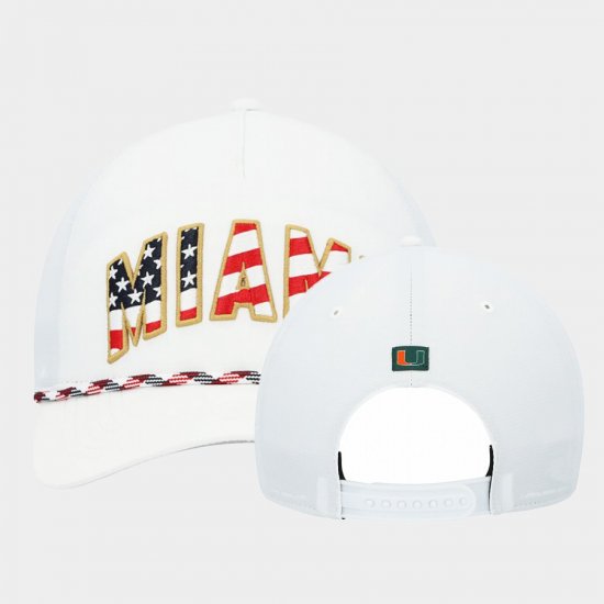 Miami Stars Stripes Flag Flutter Hitch Snapback Unisex White Hat 911127-953