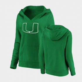 St. Patrick's Day Miami Hurricanes White Logo Pullover Womens Green Hoodie 781562-621 St. Patrick's Day Miami Hurricanes White Logo Pullover Womens Green Hoodie 781562-621