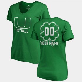 #00 Custom St. Patrick's Day Hurricanes V-Neck Dubliner Women Kelly Green T-Shirt 731084-455 #00 Custom St. Patrick's Day Hurricanes V-Neck Dubliner Women Kelly Green T-Shirt 731084-455