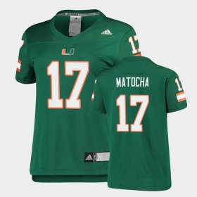 #17 Peyton Matocha Replica Miami Football Women Green Jersey 624619-813