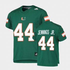 #44 Bradley Jennings Jr. College Football Miami Replica Youth Green Jersey 577617-473