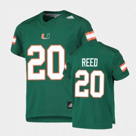 #20 Ed Reed College Football Miami Replica Youth Green Jersey 153371-708