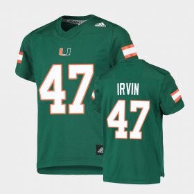 #47 Michael Irvin College Football University of Miami Replica Youth Green Jersey 208616-665