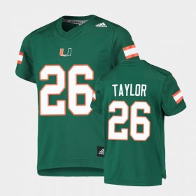 #26 Sean Taylor College Football Hurricanes Replica Youth Green Jersey 659844-149